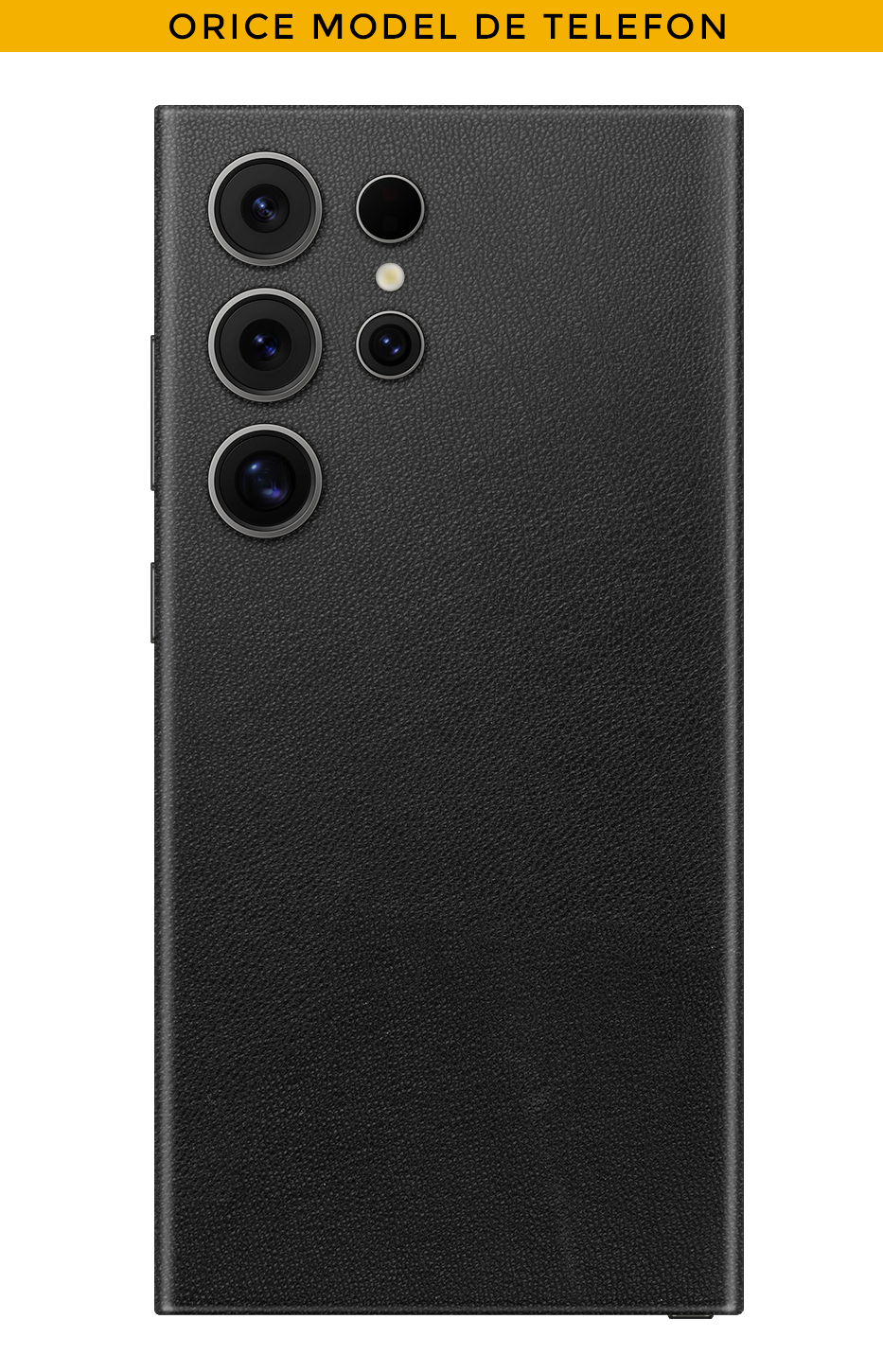 Skin ANY PHONE - Black LEATHER Appearance