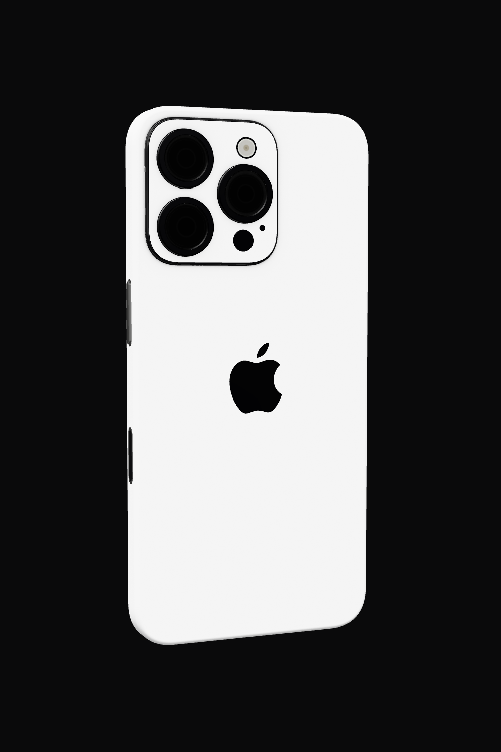 Skin iPhone - Alb Mat pe iPhone 16 Pro, model 3D: rotește telefonul cu skinul aplicat